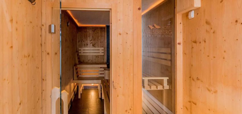Finnische Sauna im Hotel in Warth am Arlberg